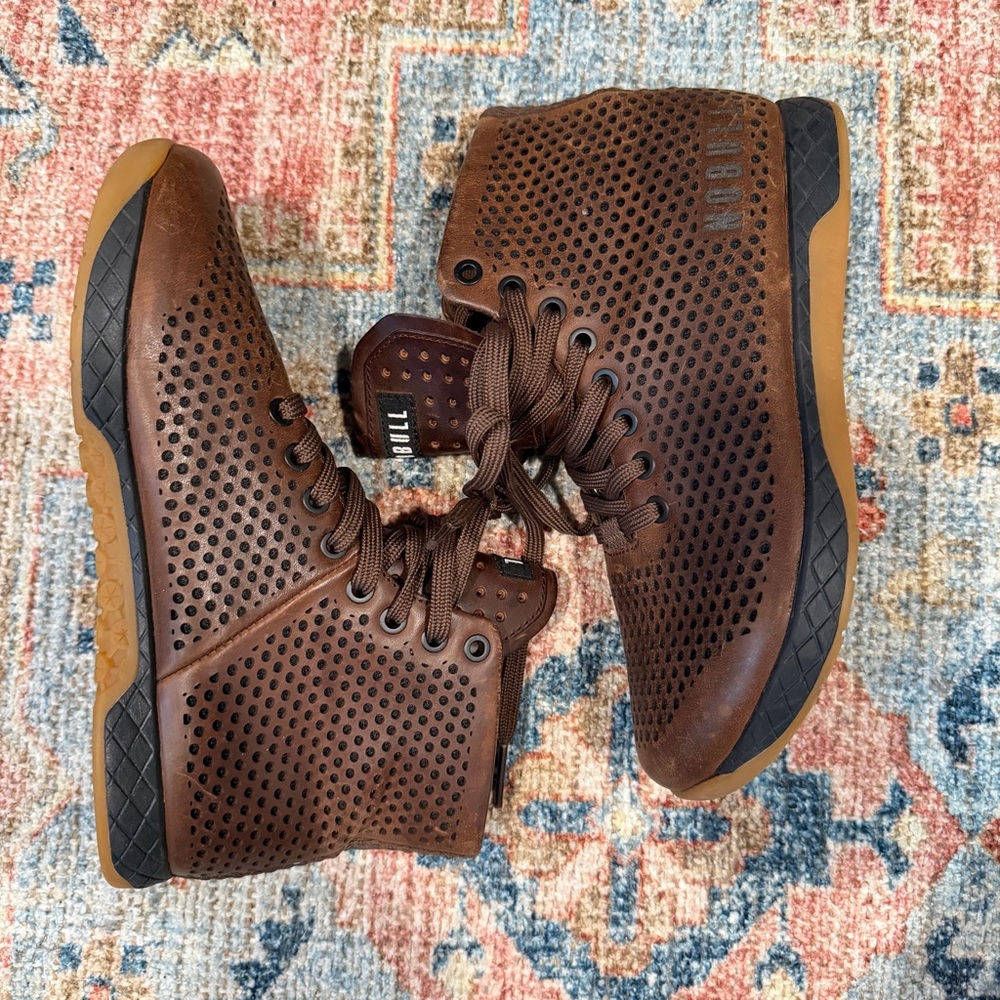NOBULL Dark Brown Perforated High-Top Sneakers